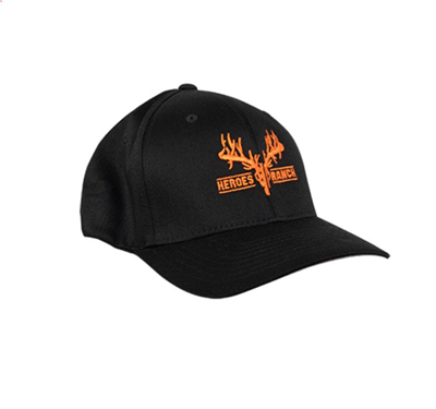Heroes Ranch Black and Orange Logo Hat